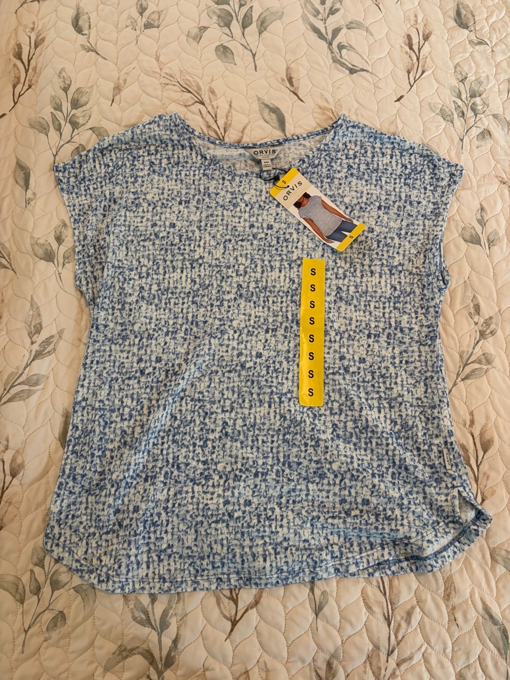 Orvis Blue & White Speckled Short Sleeve Tee